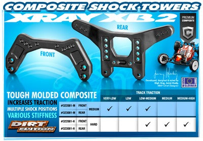 COMPOSITE SHOCK TOWER REAR - HARD - RC Hobby Product