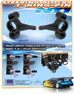 COMPOSITE STEERING BLOCK 1Â° KINGPIN RIGHT - RC Hobby Product