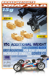 BRASS REAR UPRIGHT WEIGHT 15G (2) - RC Hobby Product