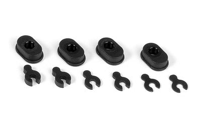 COMPOSITE ECCENTRIC BUSHINGS + CASTER CLIPS (2) - RC Hobby Product