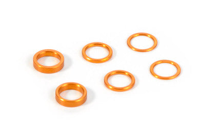 SET OF ALU SHIMS 6.37x8.4MM (0.5MM, 1.0MM, 2.0MM) - ORANGE - RC Hobby Product