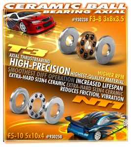 CERAMIC BALL-BEARING AXIAL F3-8 3x8x3.5 - RC Hobby Product
