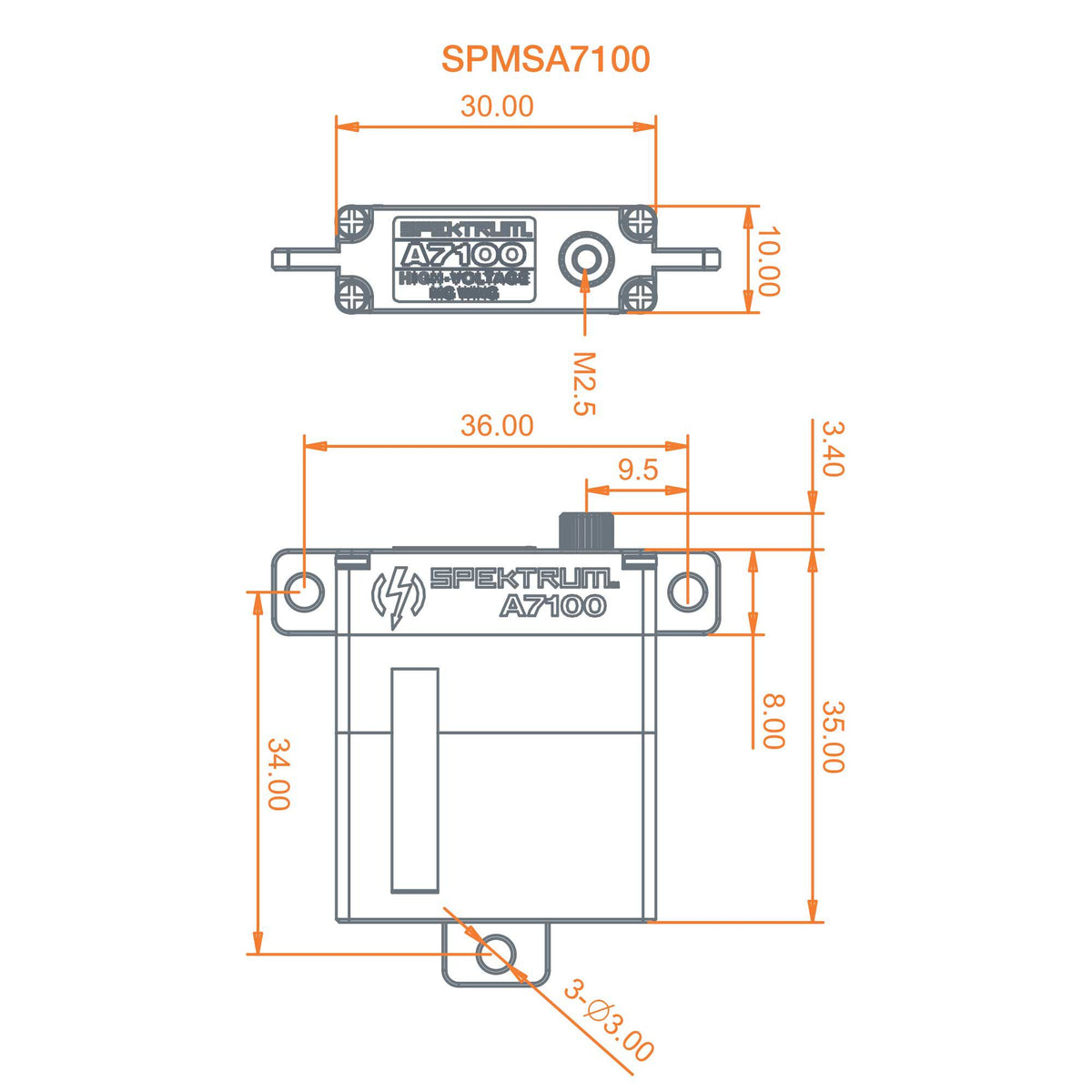 A7100 MT/MS Metal Gear HV Wing Servo